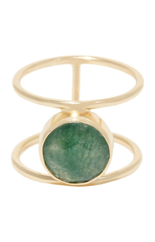 Bague Nicole - Laiton doré & aventurine