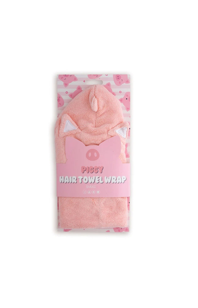 Serviette pour cheveux - Motif cochon