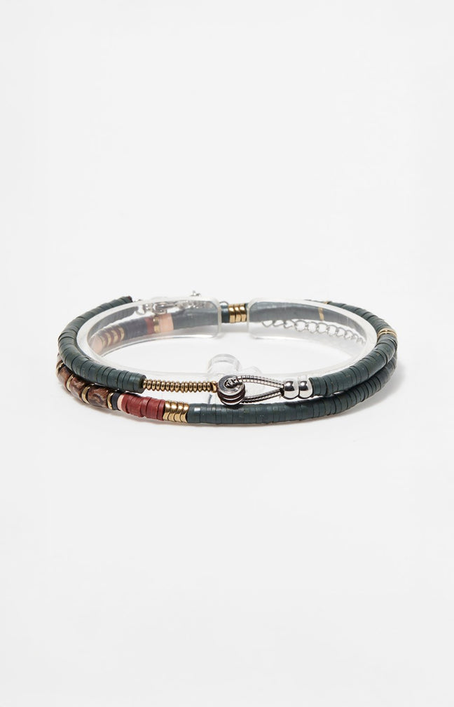Bracelet multi-tours - Acier inoxydable - Gris