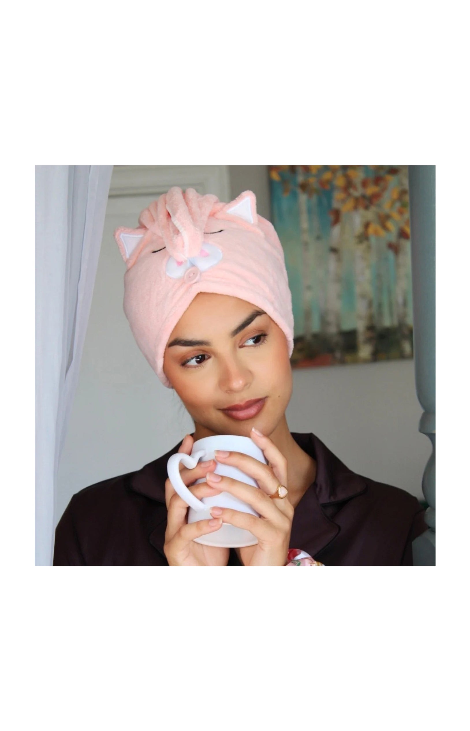 Serviette pour cheveux - Motif cochon