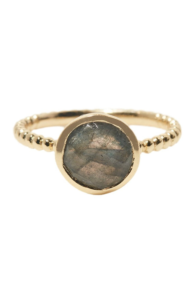 Bague - Laiton doré & labradorite
