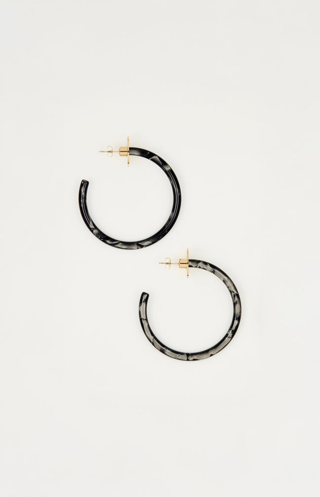 Boucles d'oreilles Tanagra - Acier inoxydable - Doré & noir