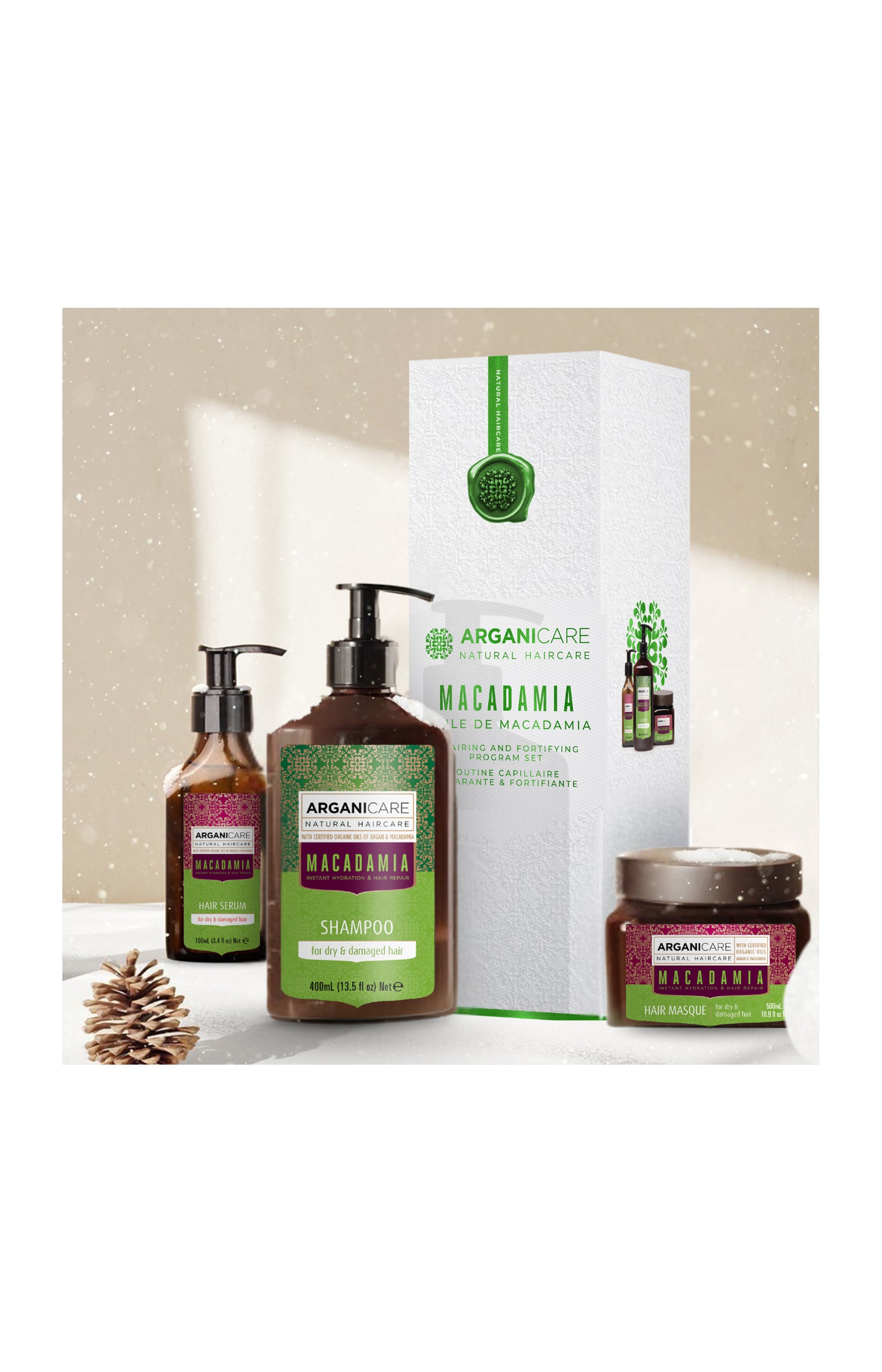 Coffret réparation intense - Argan & macadamia - Cheveux secs & abîmés - 3 produits