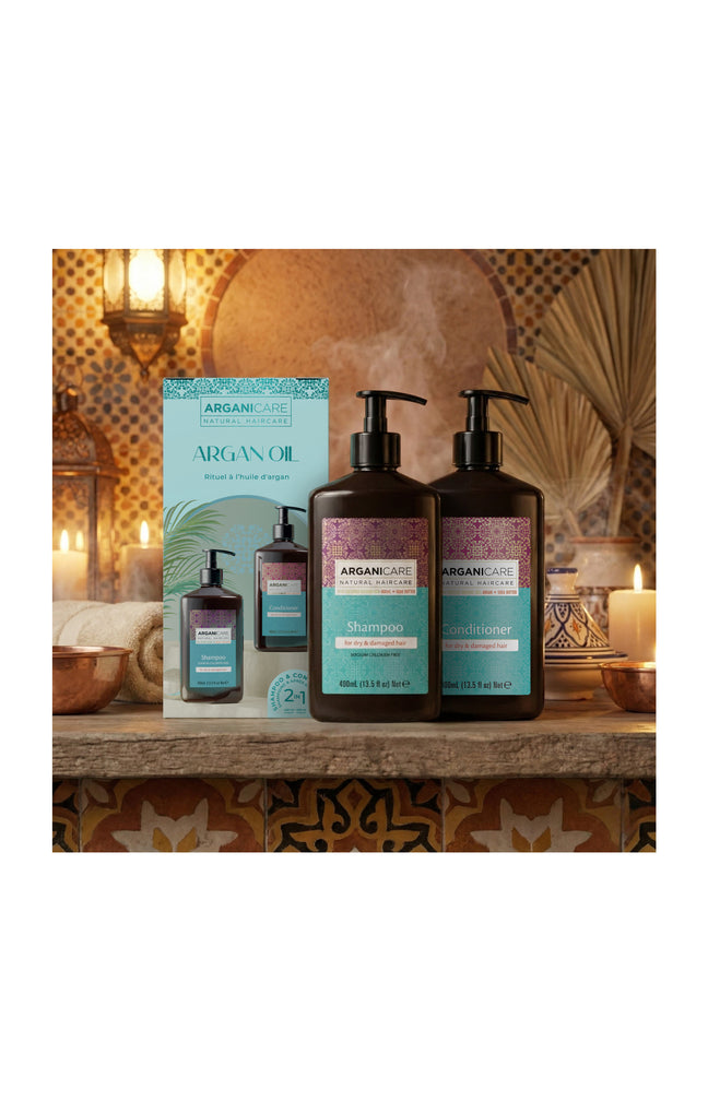 Coffret shampoing & après-shampoing ultra-nourrissant - Argan & karité - Cheveux bouclés - 2 x 400 ml