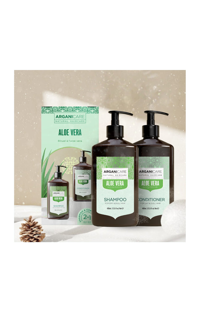 Coffret shampoing & après-shampoing revitalisant - Aloe vera - Cheveux secs & ternes - 2 x 400 ml