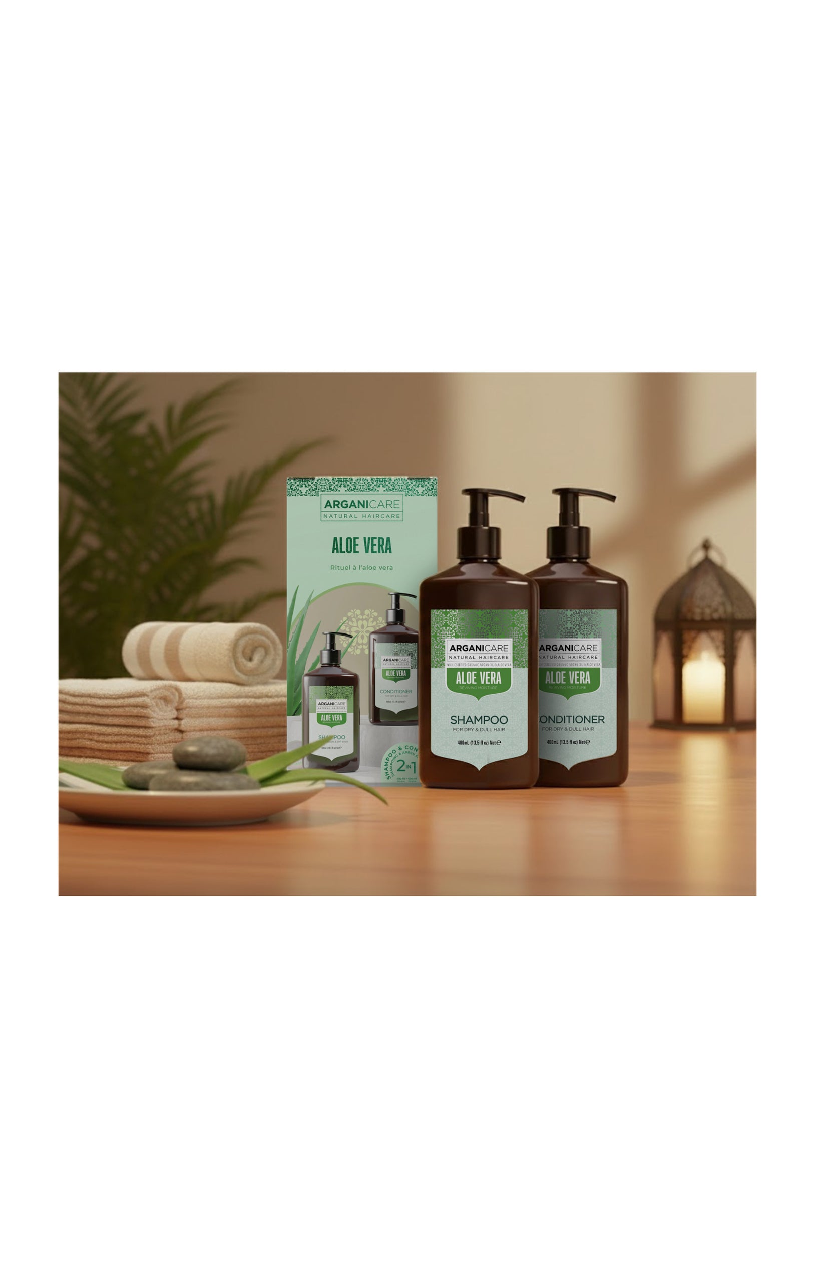 Coffret shampoing & après-shampoing revitalisant - Aloe vera - Cheveux secs & ternes - 2 x 400 ml