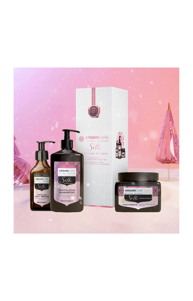 Coffret lissant & brillance - Protéine de soie - Cheveux secs & abîmés - 3 produits