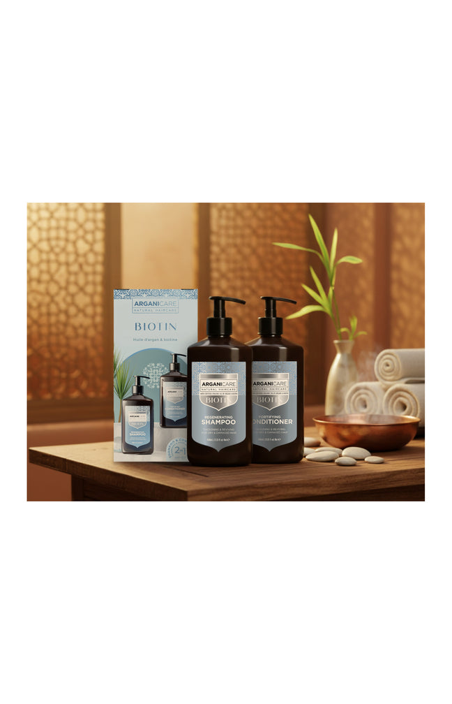 Coffret shampoing & après-shampoing réparateur - Biotine - Cheveux secs & abîmés - 2 x 400 ml