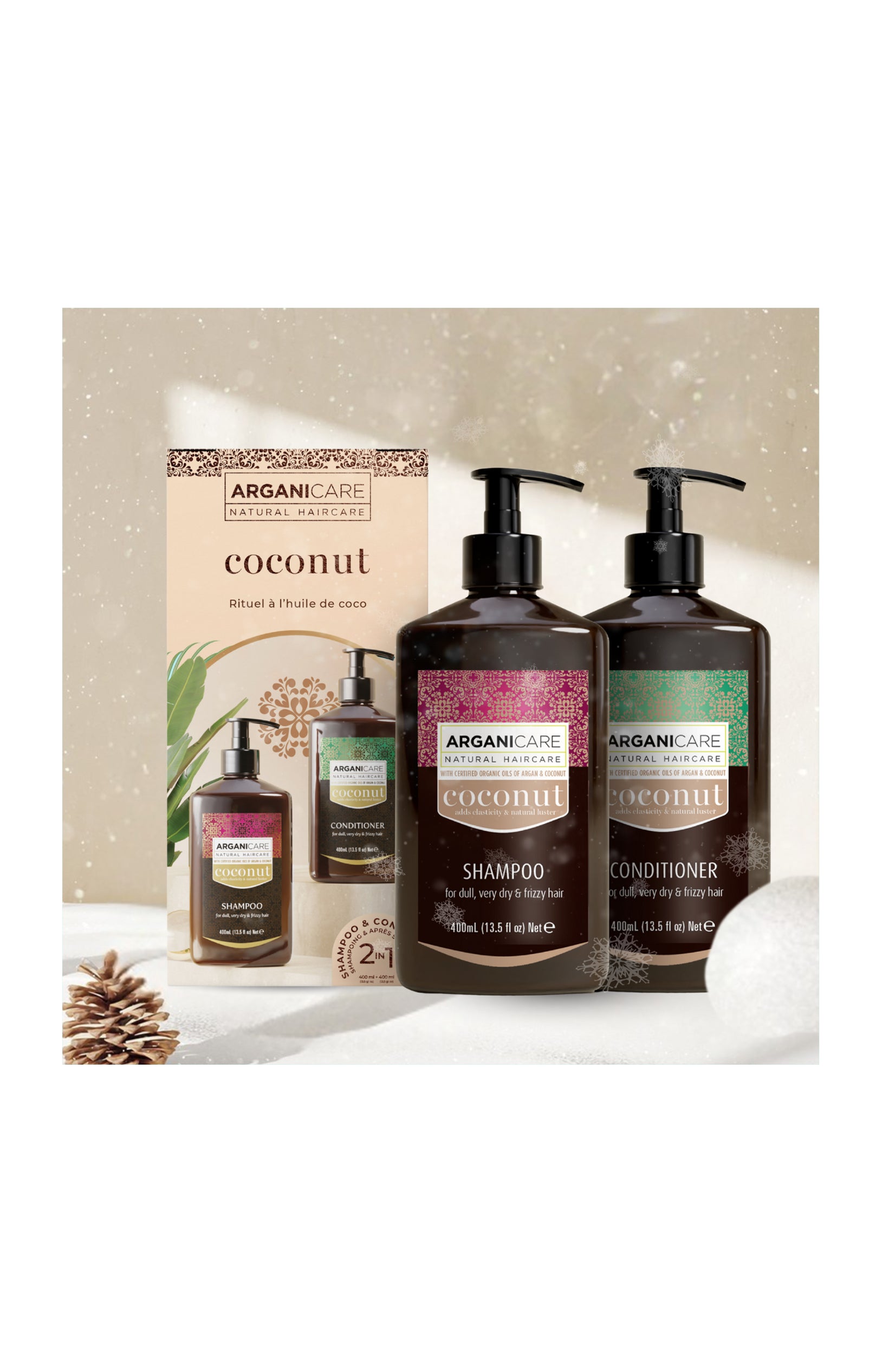 Coffret nutrition extrême - Coco - Cheveux très secs & frisés - 2 x 400 ml