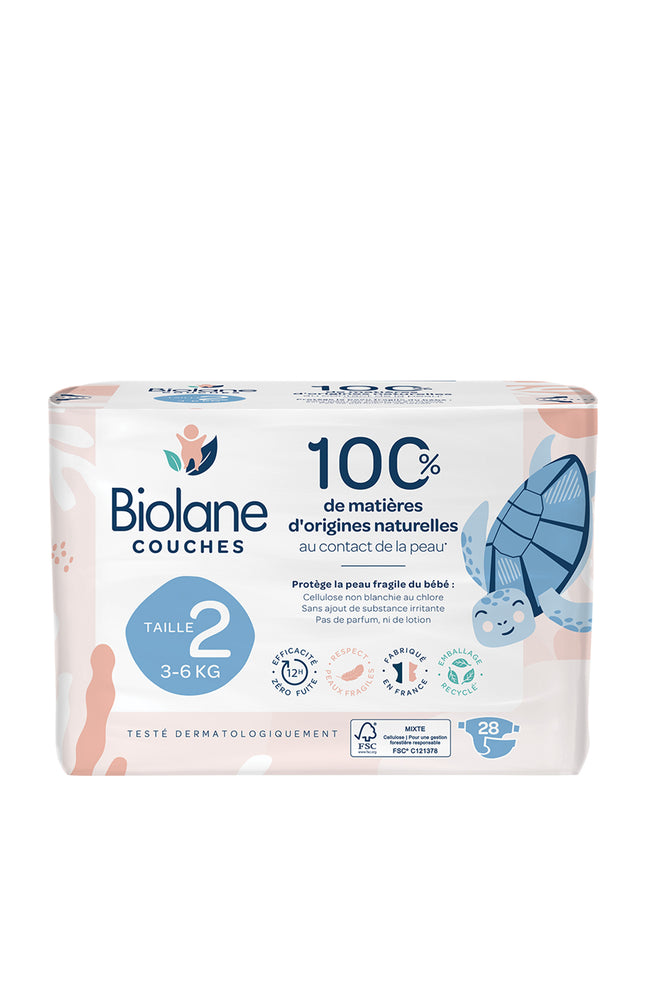 Couches écologiques - Taille 2 - 3-6 kg - 6 x 28 unités