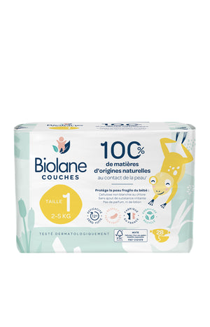 Couches écologiques - Taille 1 - 2-5 kg - 6 x 28 unités