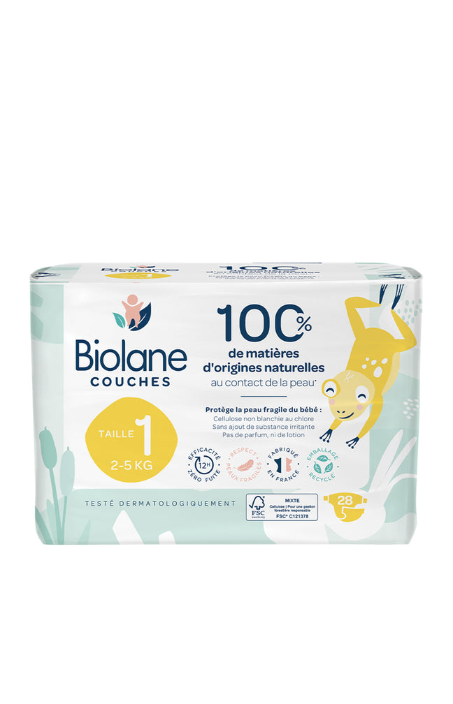 Couches écologiques - Taille 1 - 2-5 kg - 6 x 28 unités