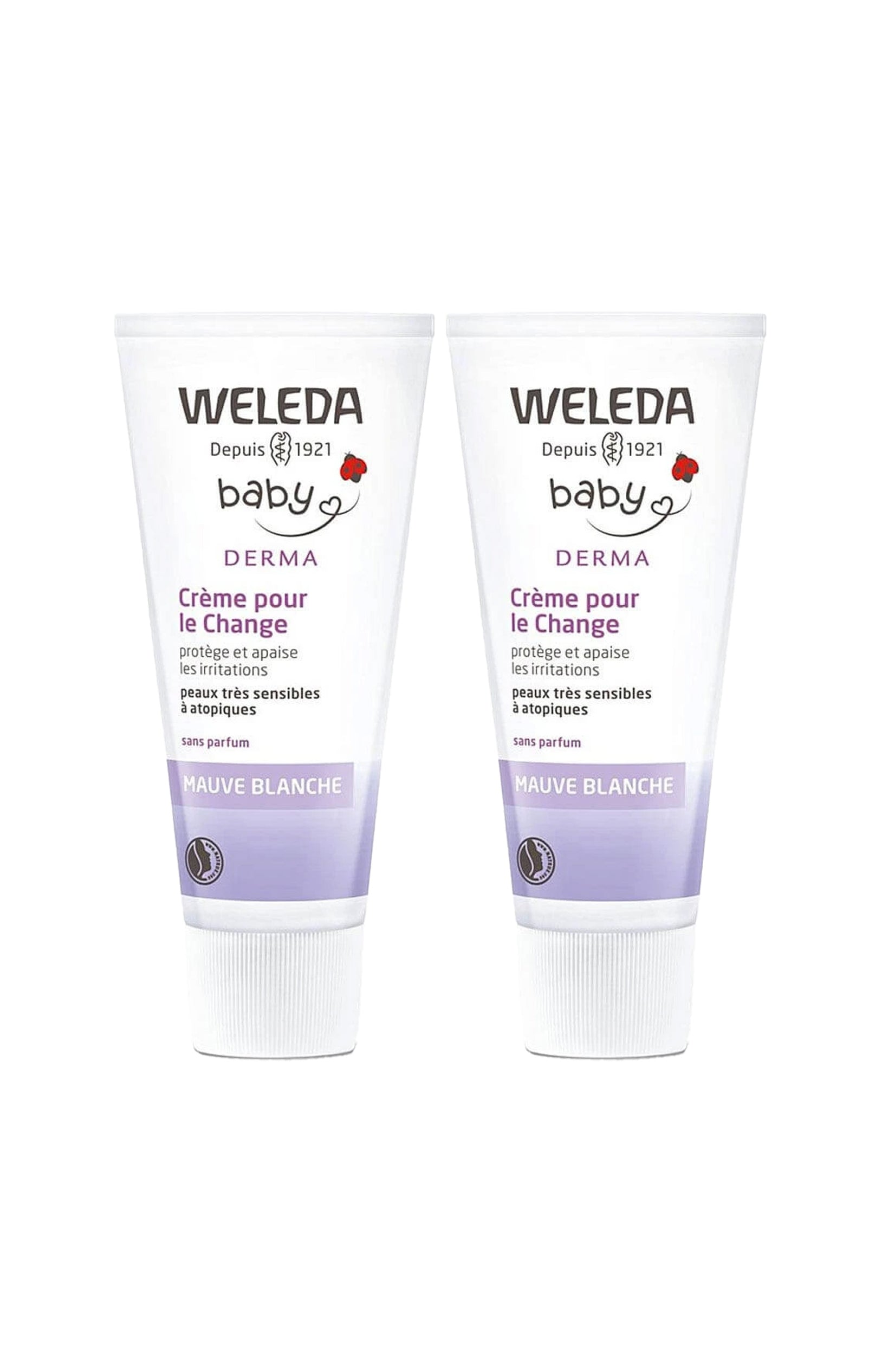 Crèmes de change - Mauve blanche bio - Peaux sensibles - Bébé - 2 x 50 ml