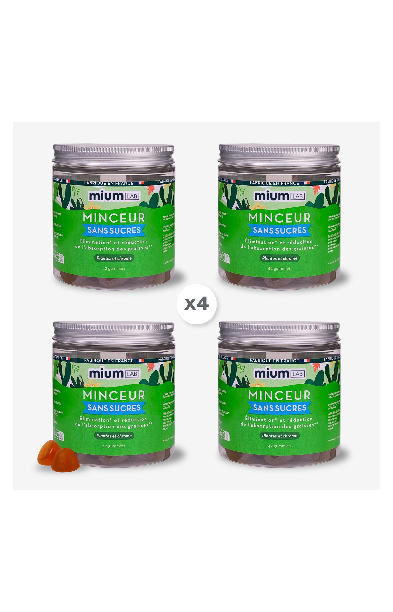 Cures gummies minceur - Pomme & vanille - Sans sucres - 3 mois