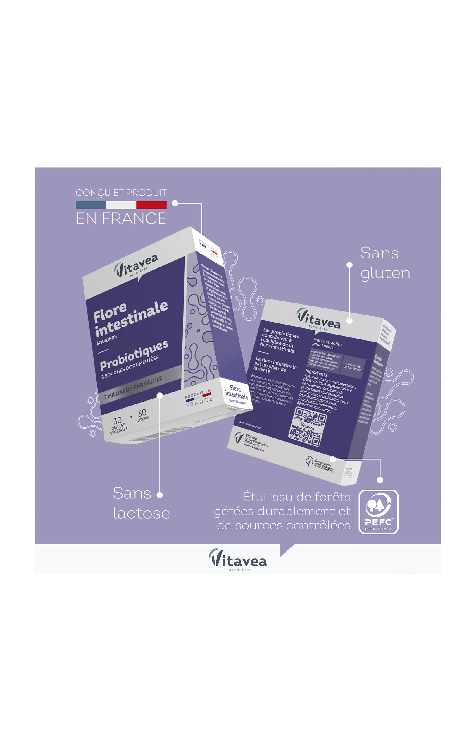 Cure flore intestinale - Suprabiotique 5 souches - 3 mois