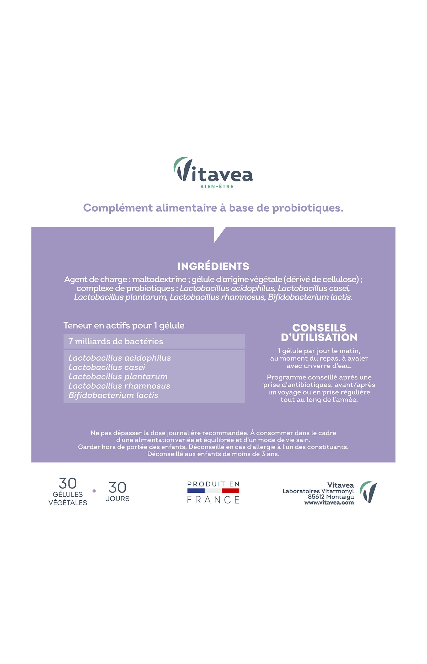 Cure flore intestinale - Suprabiotique 5 souches - 3 mois