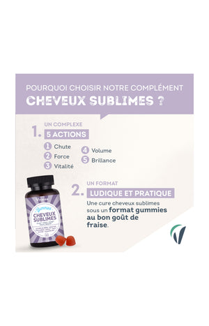 Gummies - Cheveux sublimes - Fraise - 20 jours