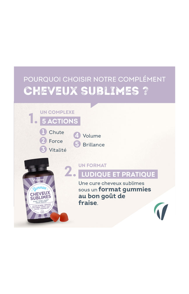 Gummies - Cheveux sublimes - Fraise - 20 jours