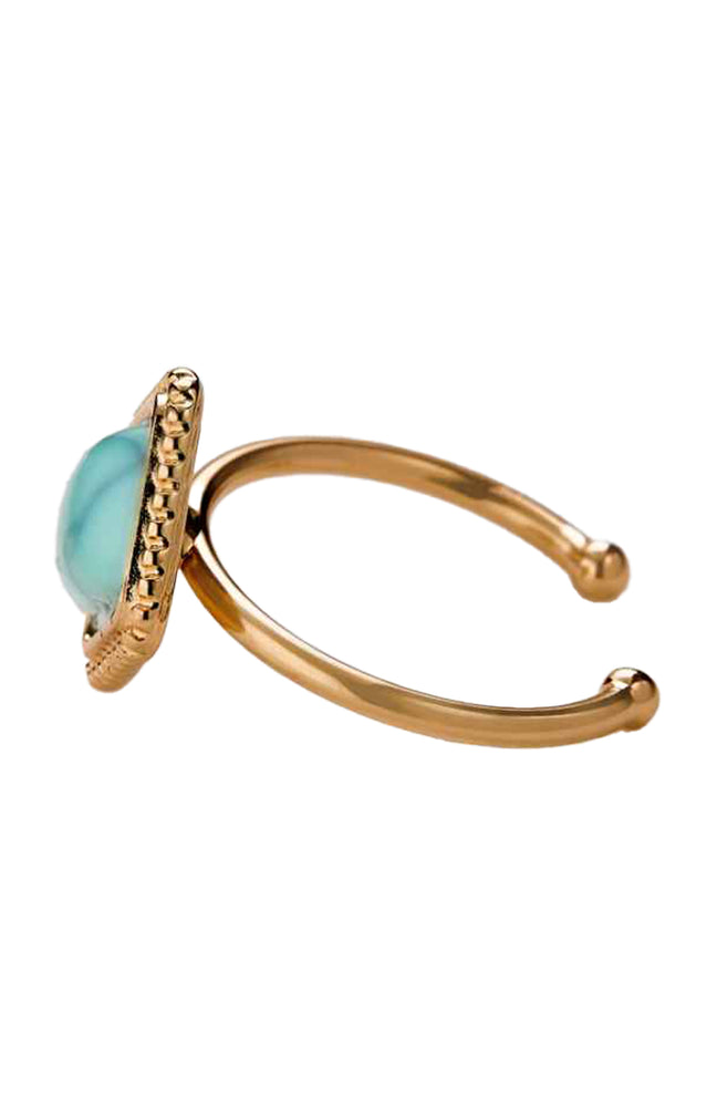 Bague - Alliage - Doré & bleu