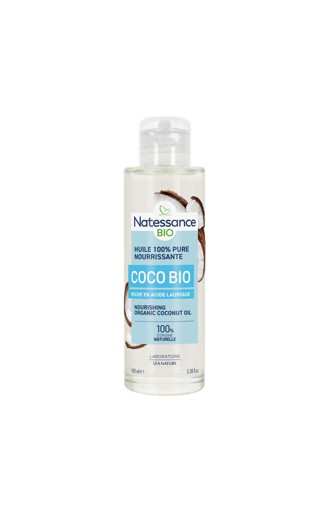 Huile de coco nourrissante bio 100% pure - Peaux très sèches -  100 ml