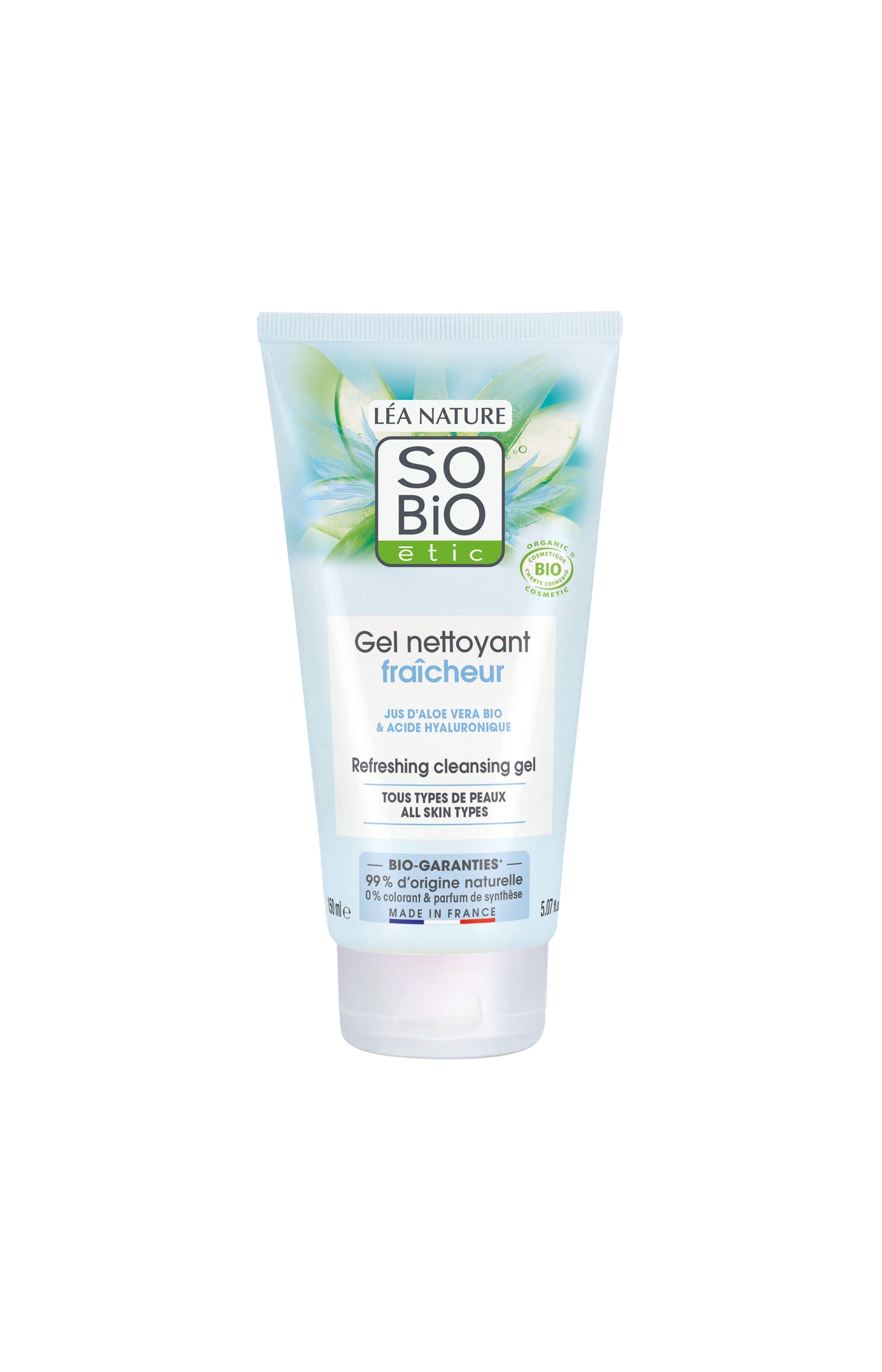 Gel nettoyant fraîcheur bio - Aloe vera - Visage