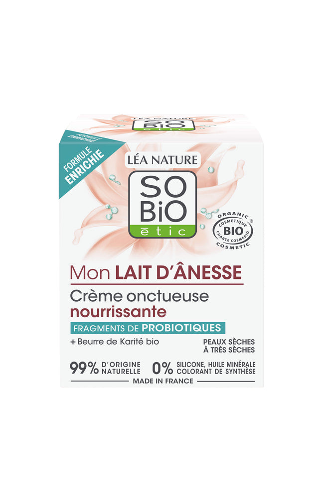 Crème nourrissante bio - Lait d'ânesse - Peaux sèches & très sèches