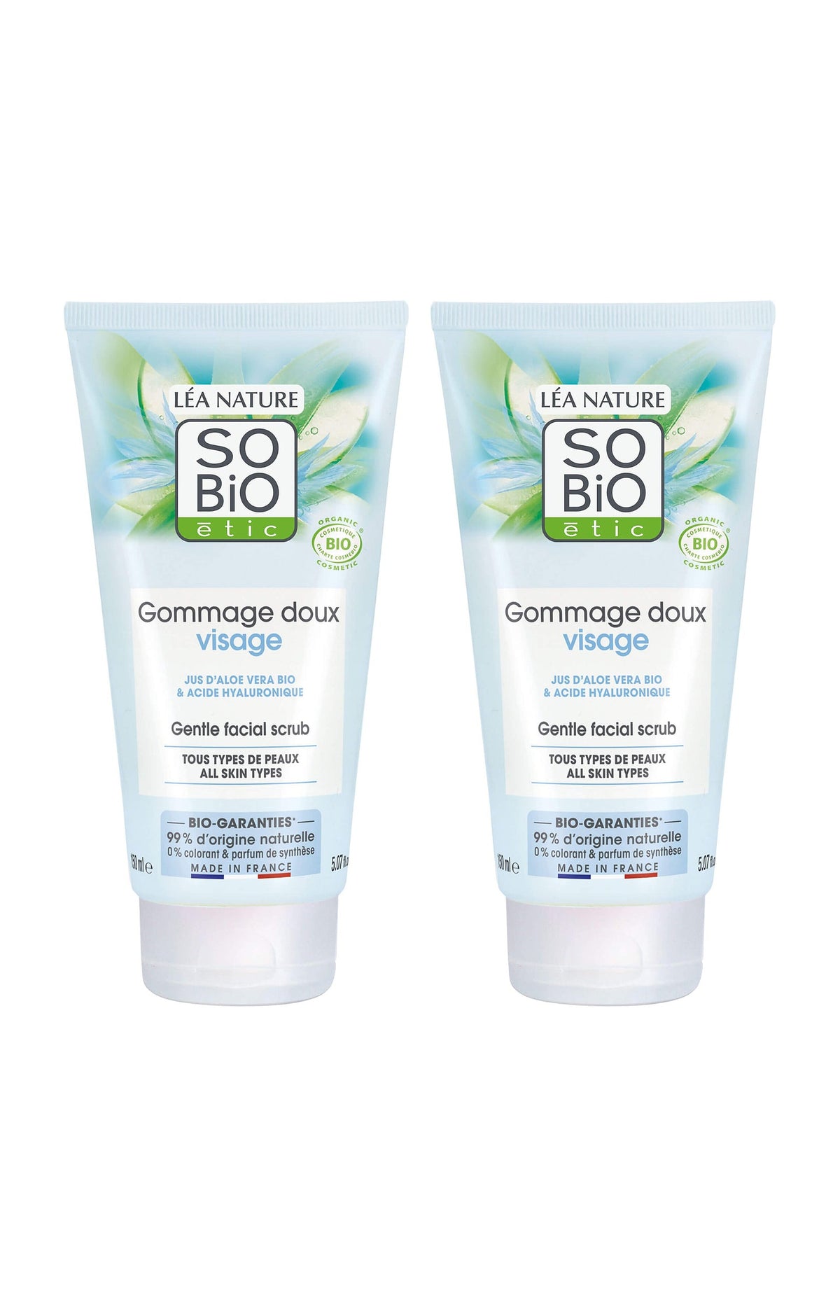 Gommages doux bio - Aloe vera - Visage