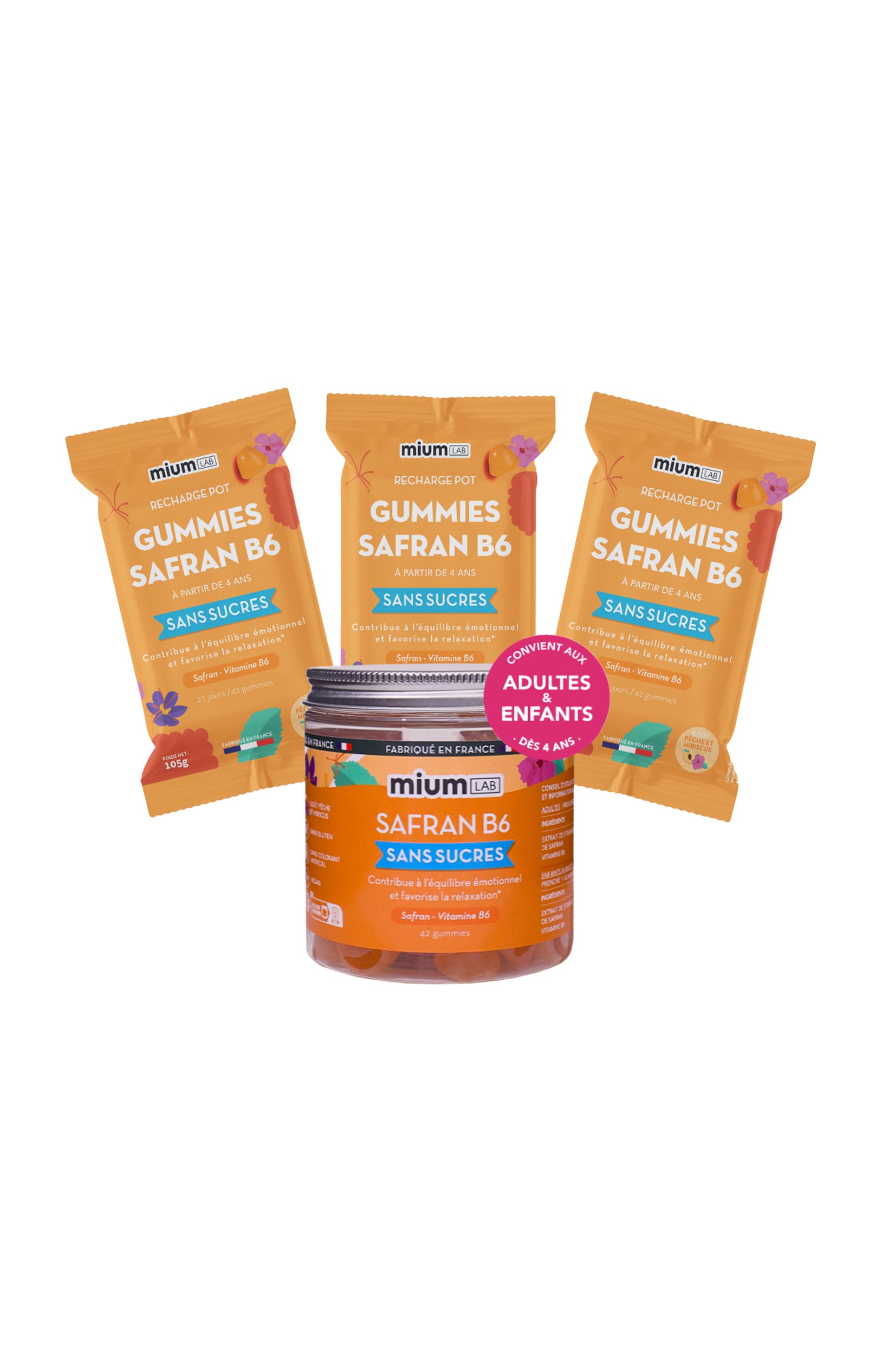 Cure gummies équilibre émotionnel - Pêche & hibiscus - Sans sucres - 3 mois