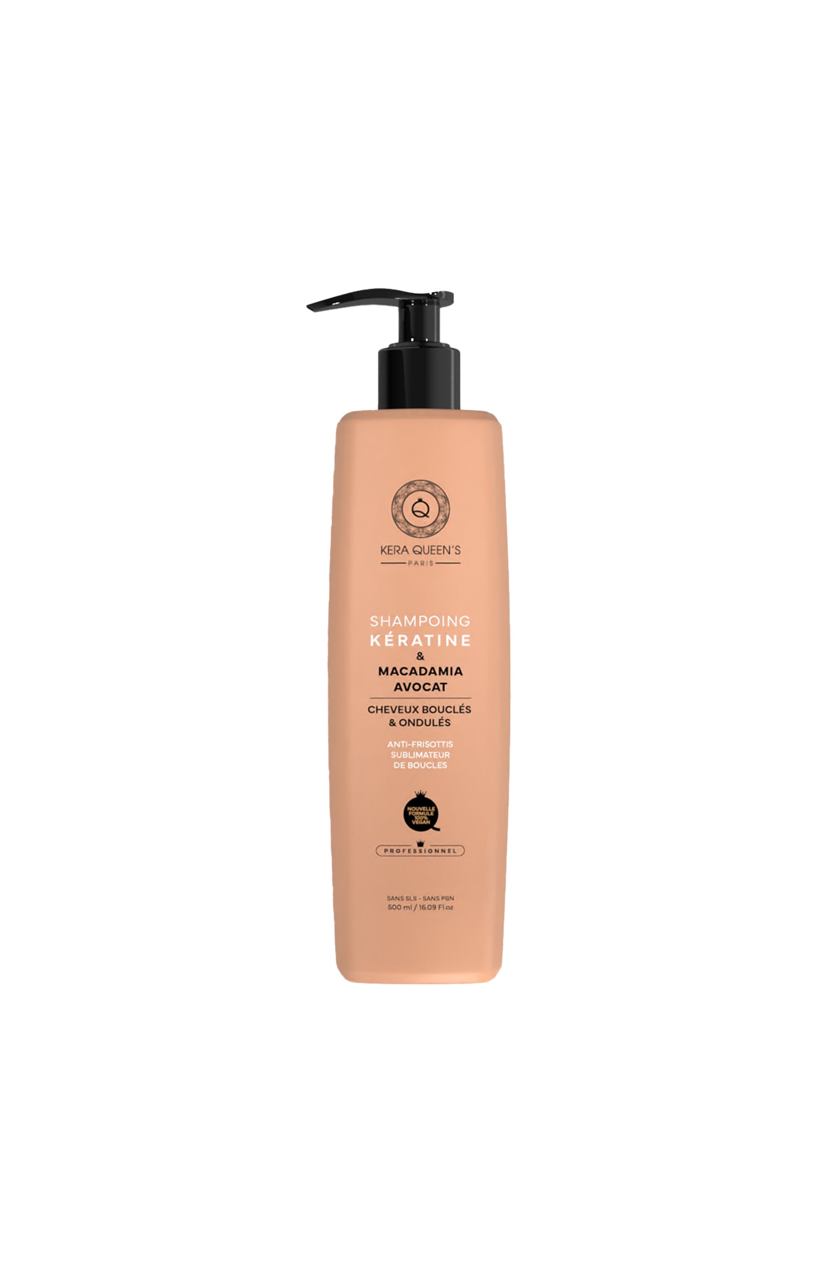 Shampoing réparateur - Kératine, macadamia & avocat - Cheveux bouclés, secs & abîmés - 500 ml