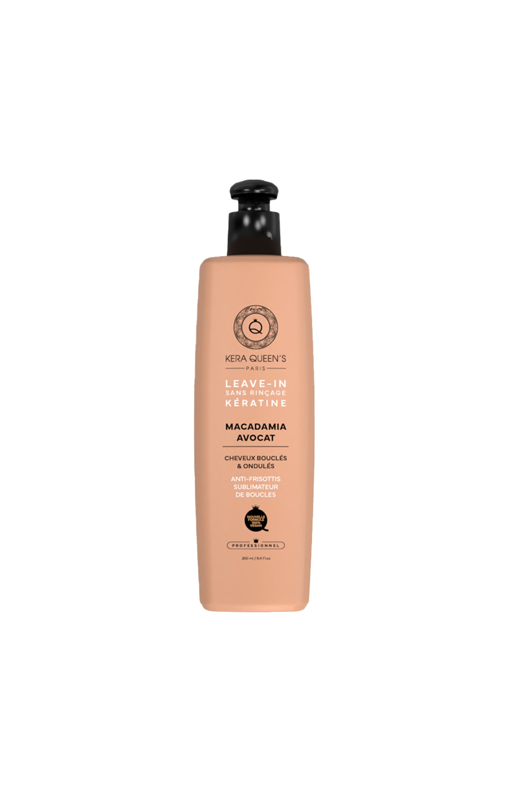 Soin sans rinçage - Kératine, macadamia & avocat - Cheveux bouclés, secs & abîmés - 250 ml