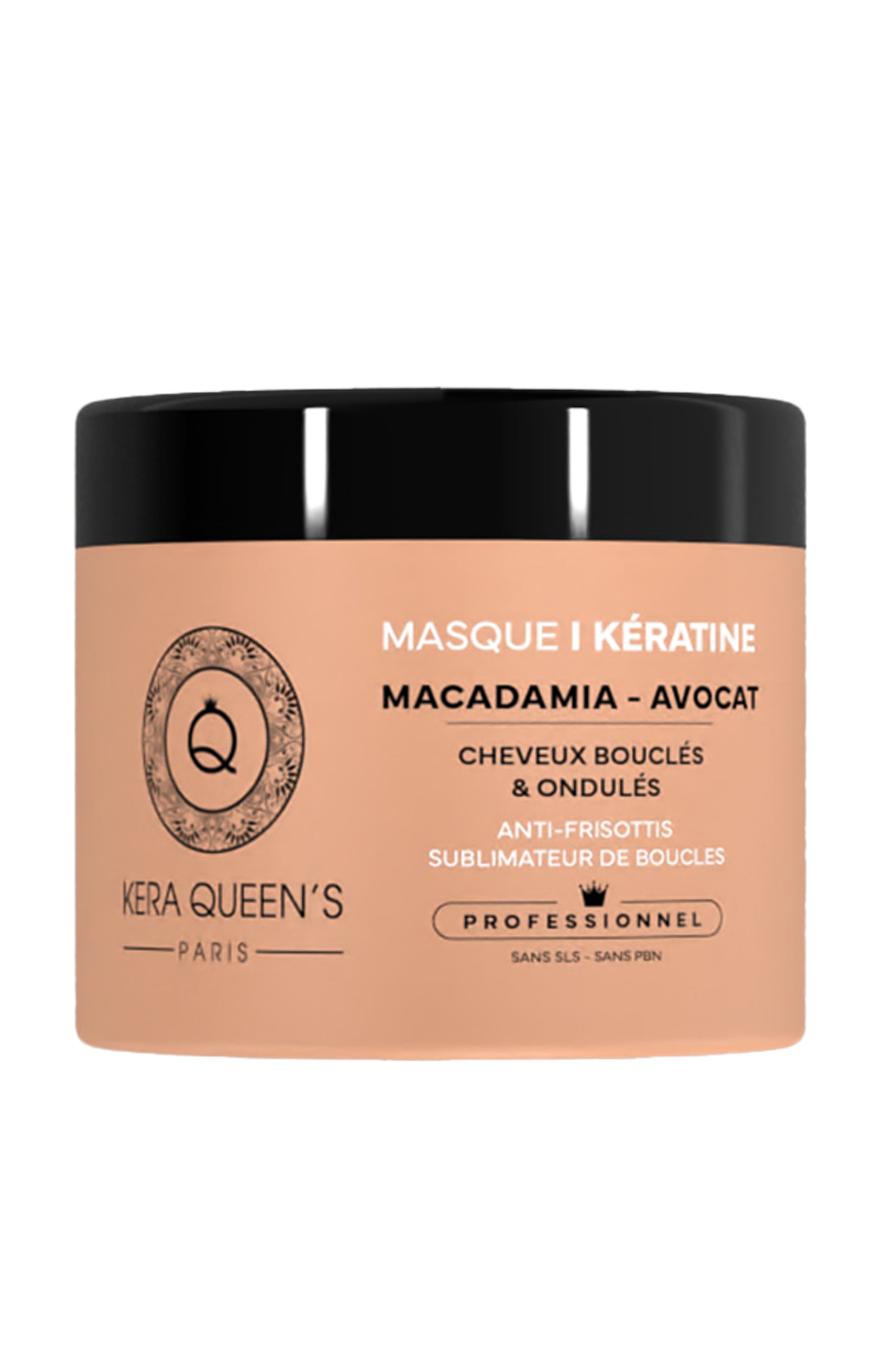 Masque réparateur - Kératine, macadamia & avocat - Cheveux bouclés, secs & abîmés - 500 ml