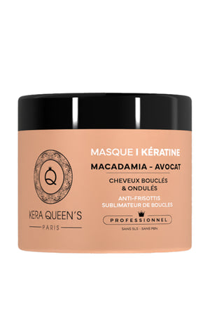 Masque réparateur - Kératine, macadamia & avocat - Cheveux bouclés, secs & abîmés - 500 ml