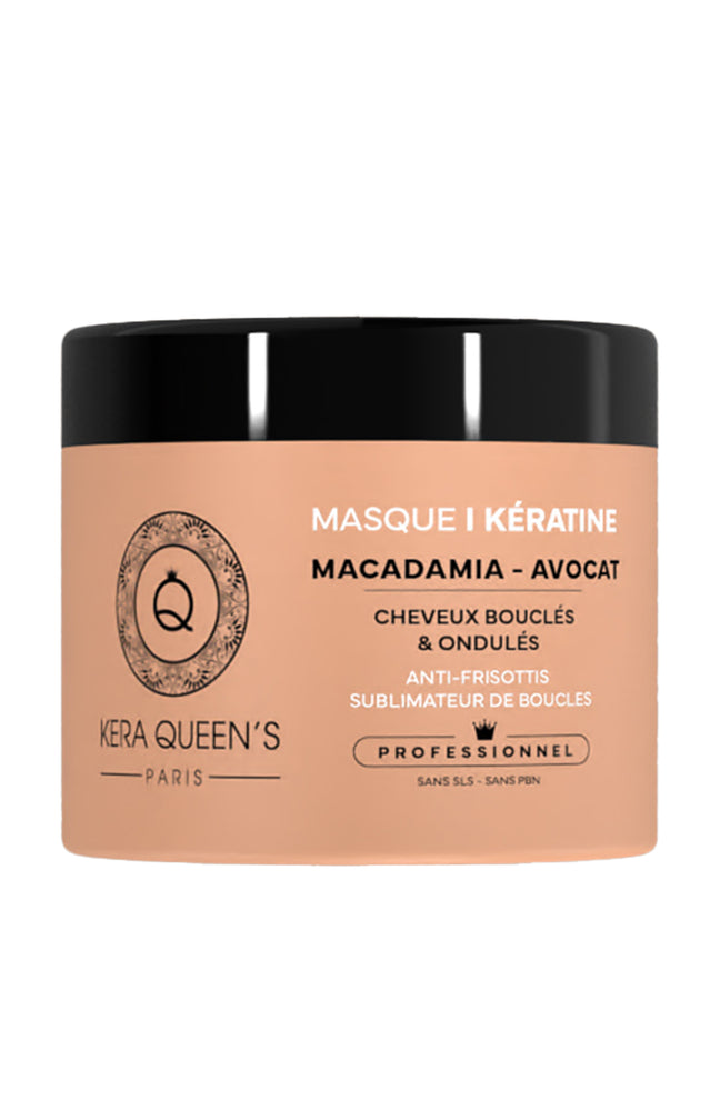 Masque réparateur - Kératine, macadamia & avocat - Cheveux bouclés, secs & abîmés - 500 ml