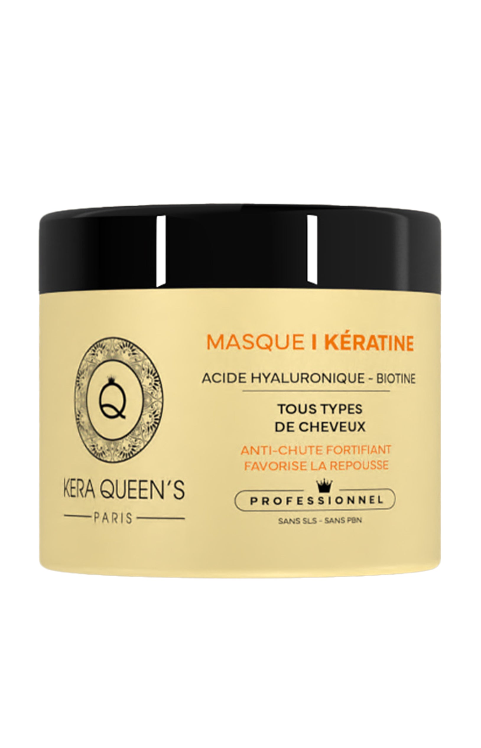 Masque nourrissant - Kératine, acide hyaluronique & biotine - Cheveux secs ou cassants- 500 ml