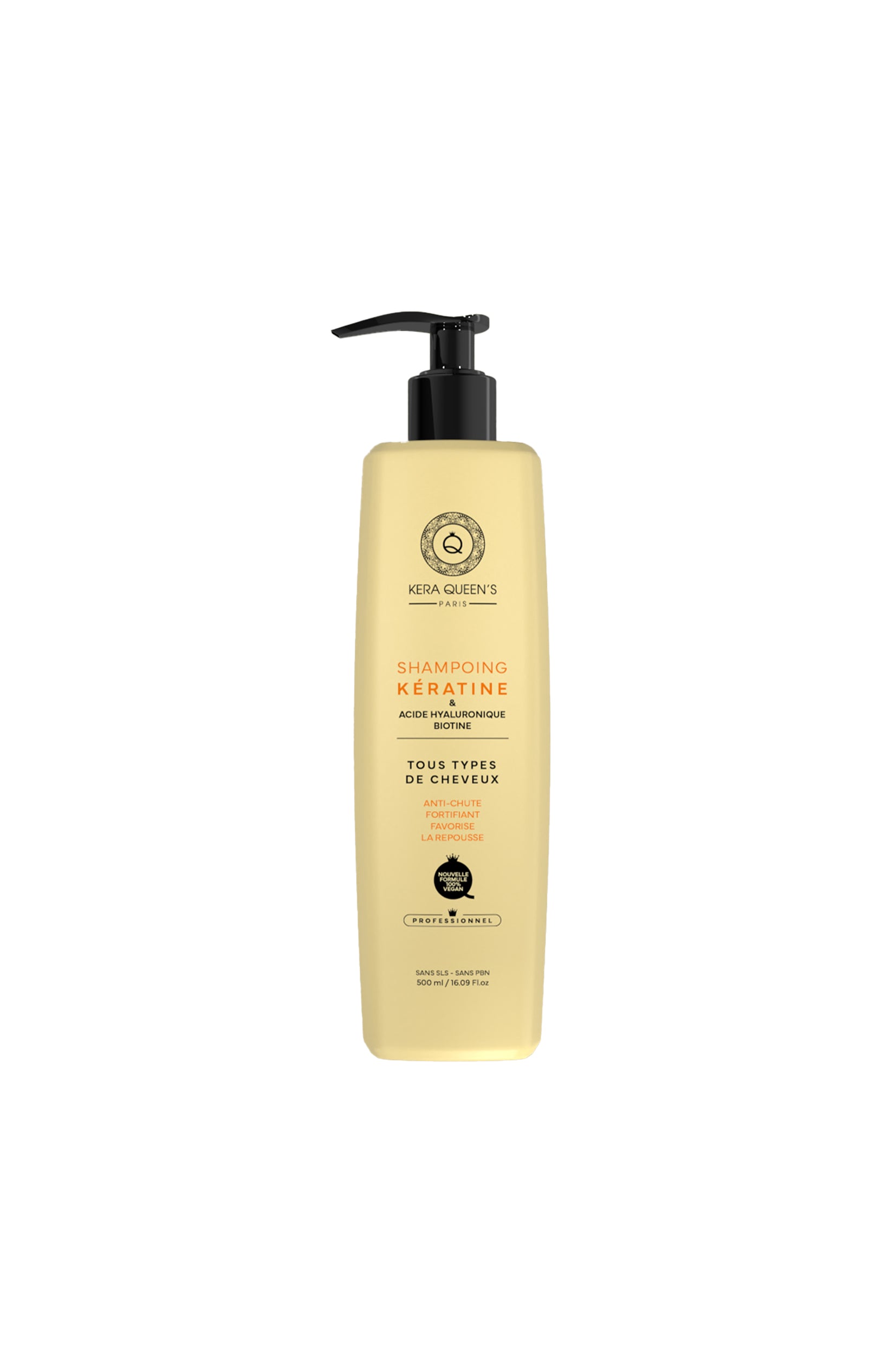 Shampoing nourrissant - Kératine, acide hyaluronique & biotine - Cheveux secs ou cassants- 500 ml