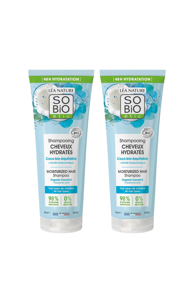 Shampoings hydratants bio - Acide hyaluronique & coco - 2 x 250 ml