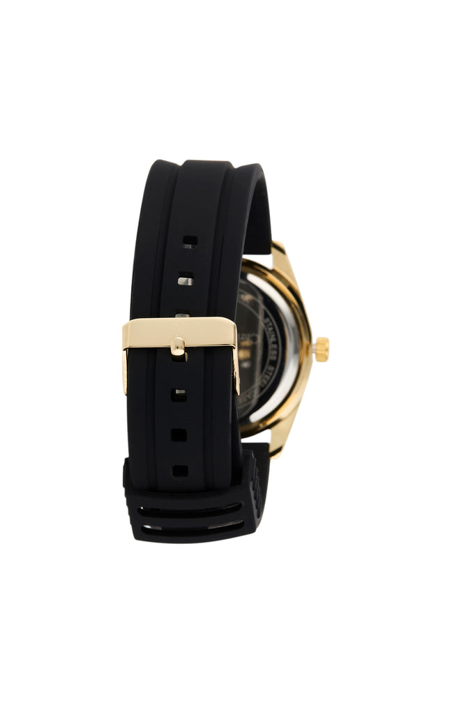 Montre à quartz - Silicone & alliage - Noir & bleu - Homme