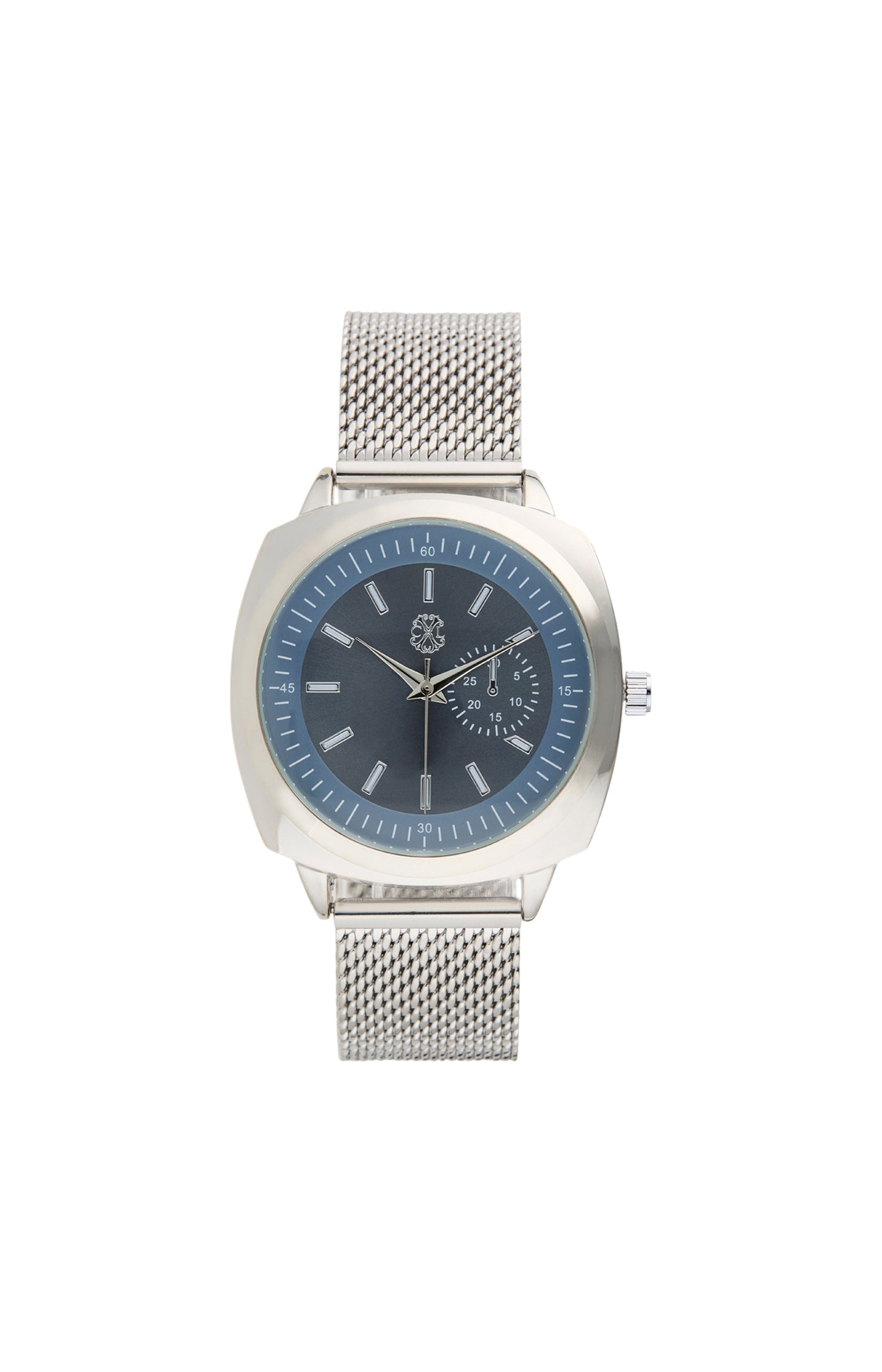 Montre à quartz - Alliage - Argenté & bleu - Homme