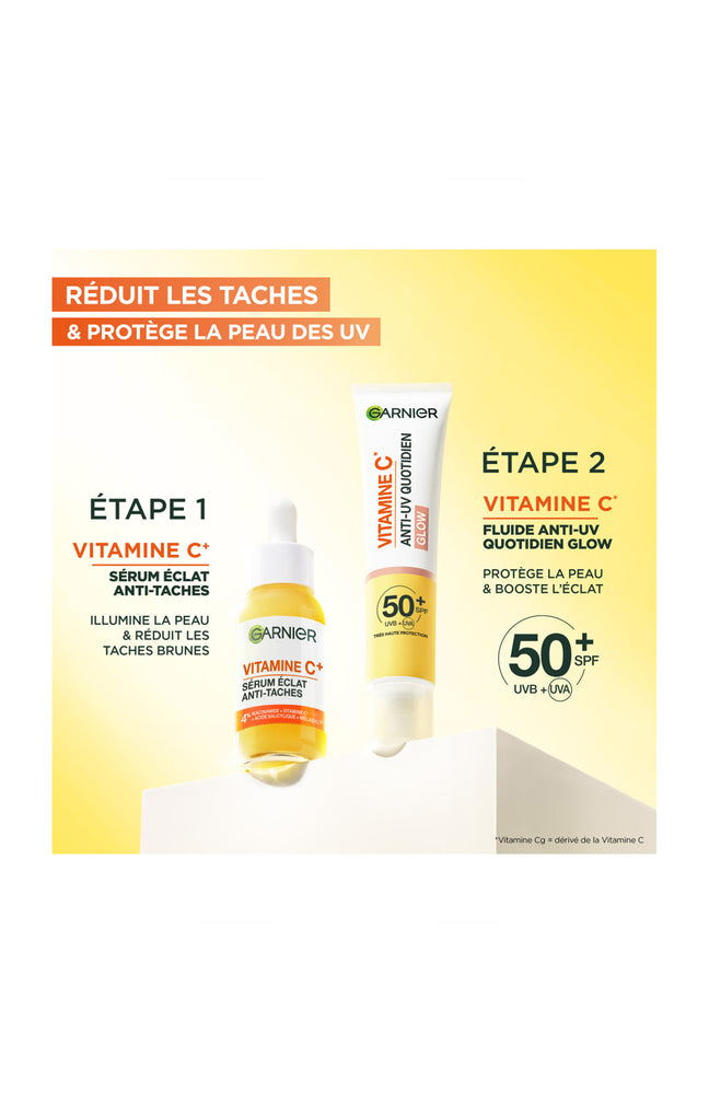 Fluide anti-tâches SPF 50+ - Glow - Vitamine C - Visage - 40 ml