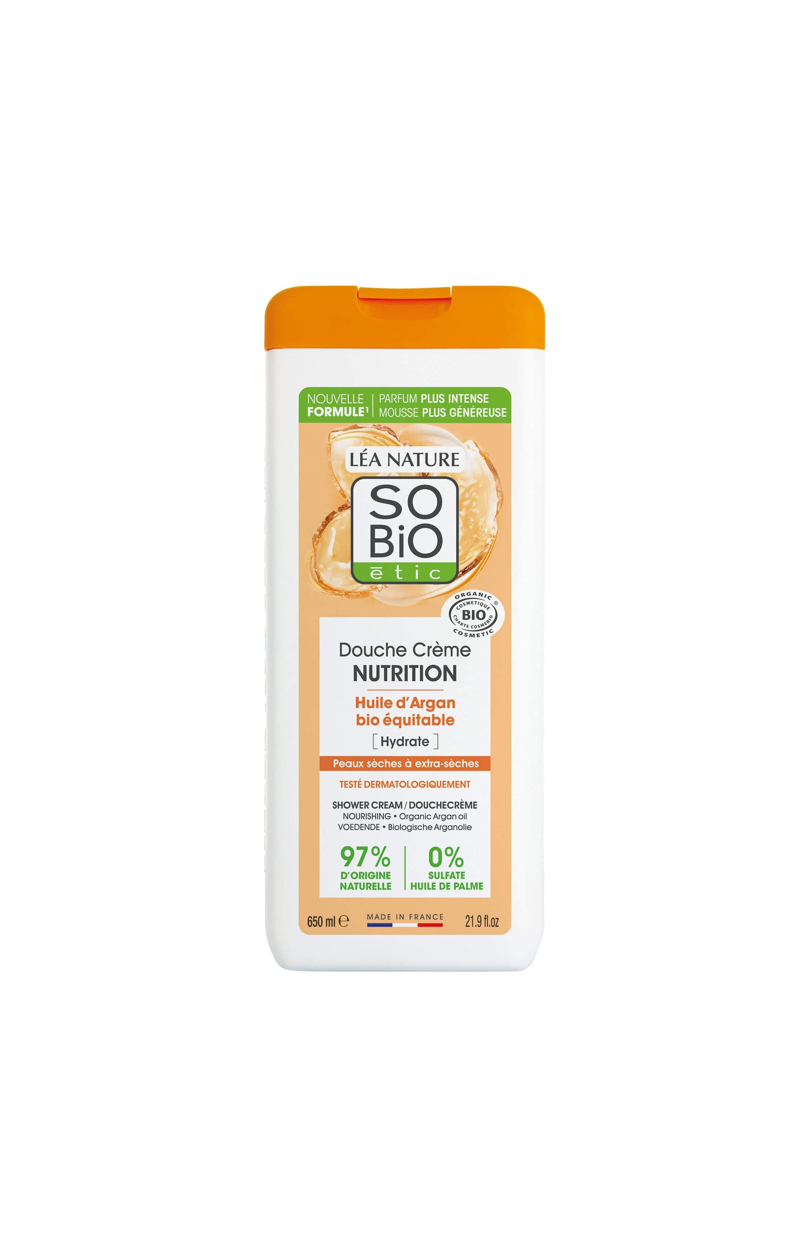 Douche crème bio nourrissante - Huile d'argan - 650 ml