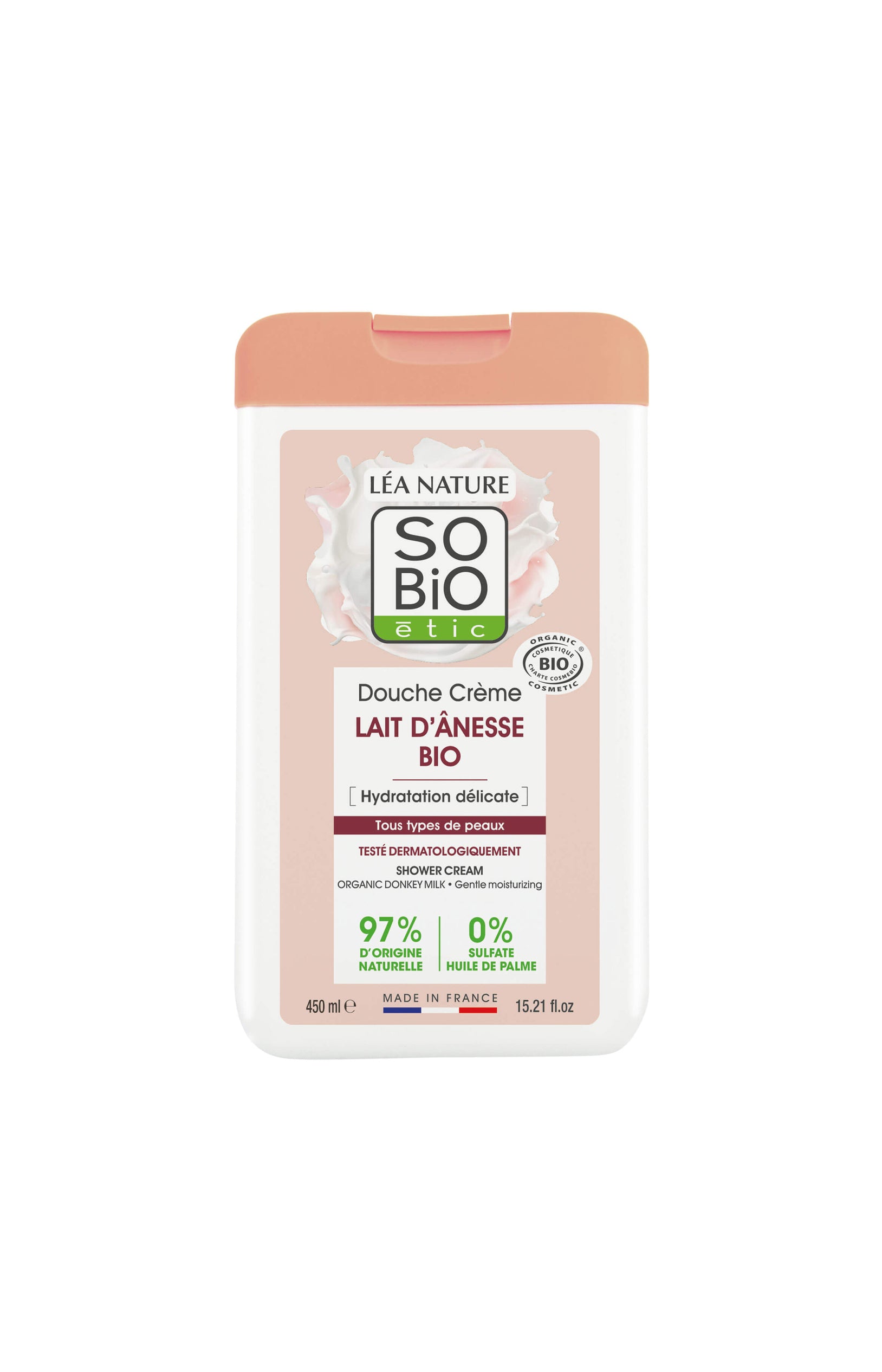 Douches crème bio hydratante - Lait d'ânesse - 2 x 450 ml