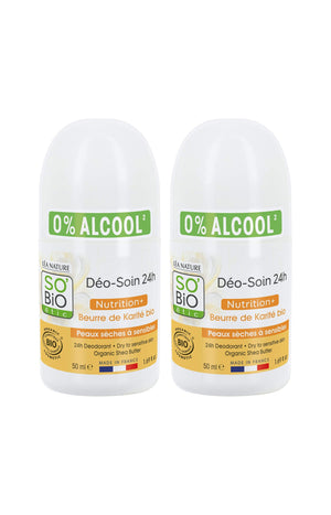 Déodorants roll-on karité bio - Peaux sensibles & sèches - 2 x 50 ml