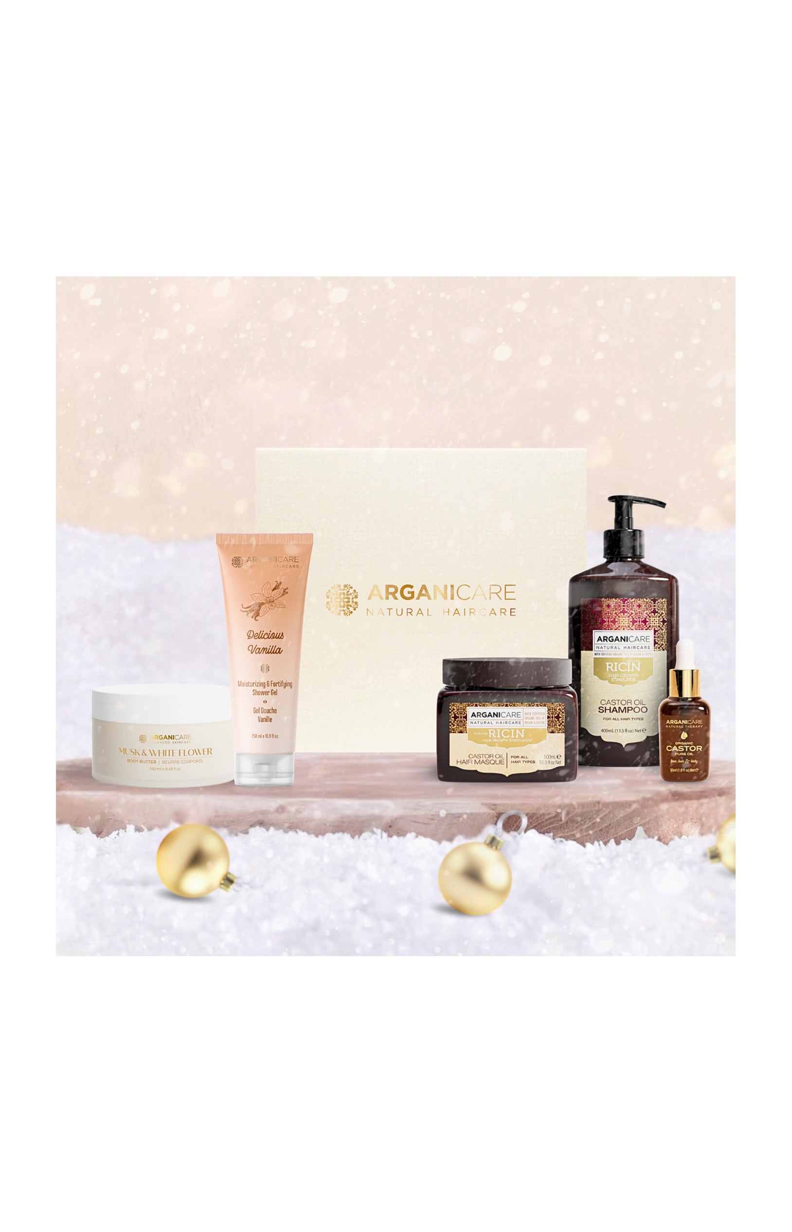 Coffret Pousse de Cheveux & Bien-Être – Huile de Ricin - 5 produits