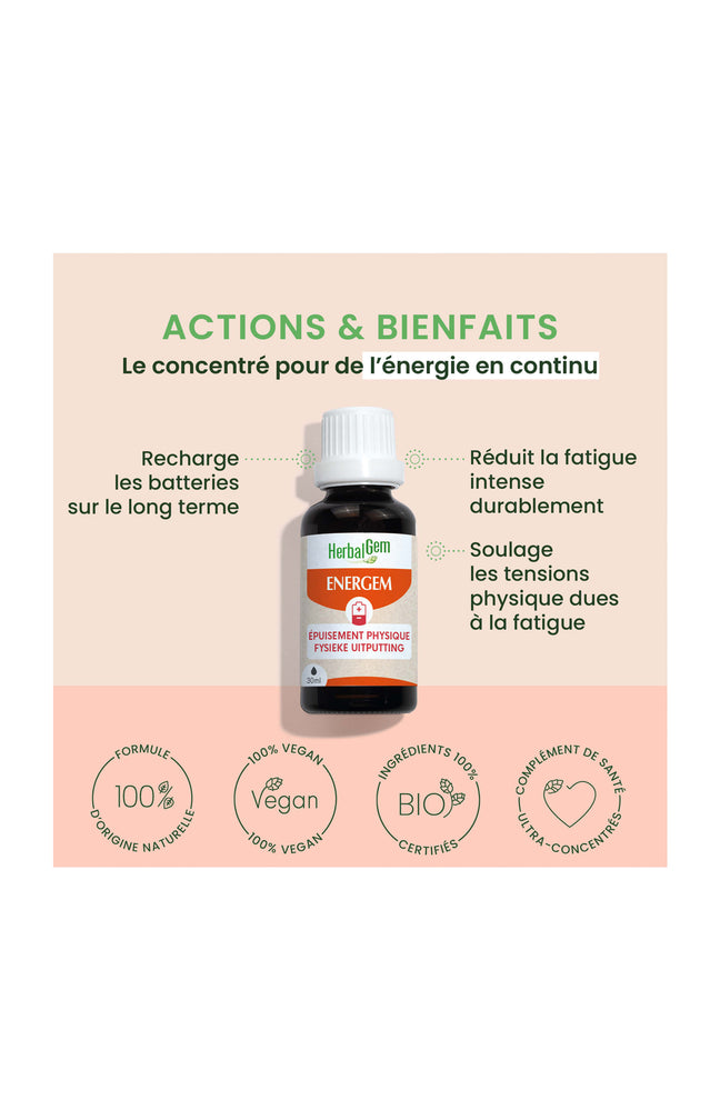 Sirop épuisement physique bio - Energem - 30 ml