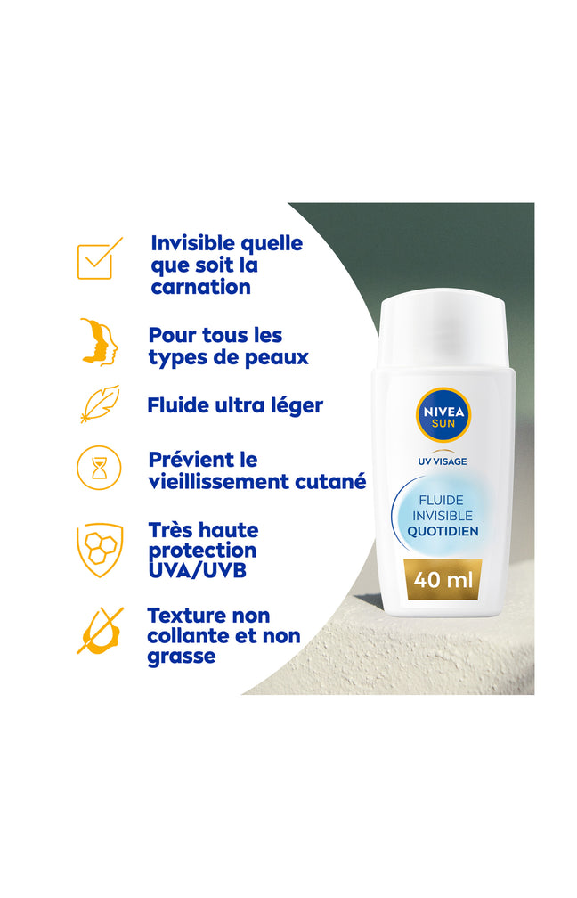 Fluide solaire invisible SPF 50+ - Visage - 40 ml