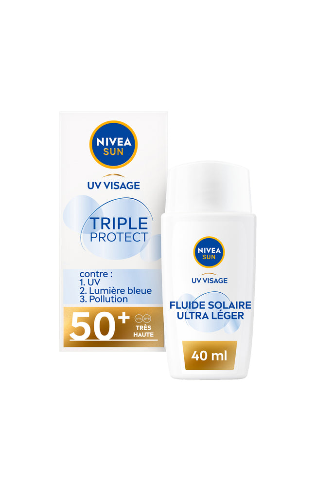 Fluide solaire SPF 50+ - Triple Protect - Visage - 40 ml