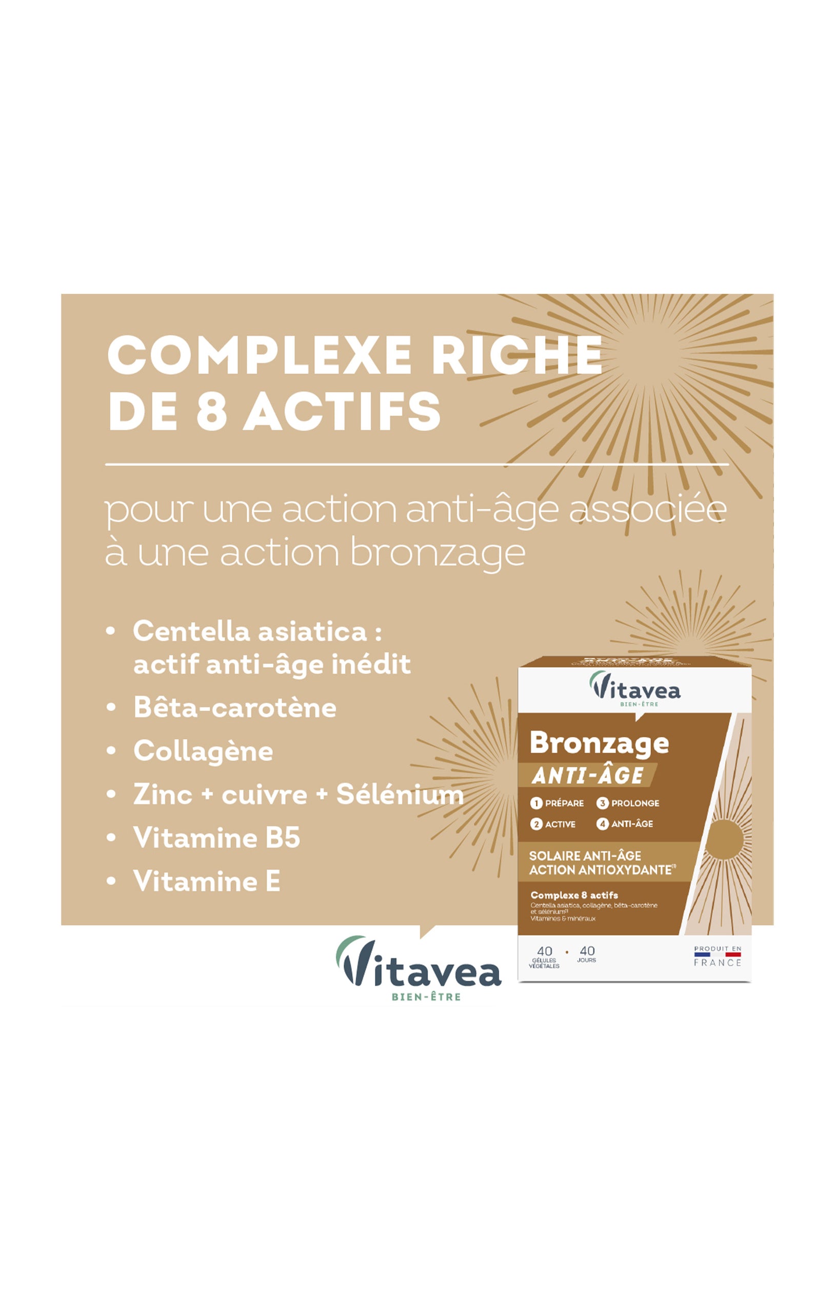 Cure anti-âge & bronzage - Vitamines & minéraux - 40 jours