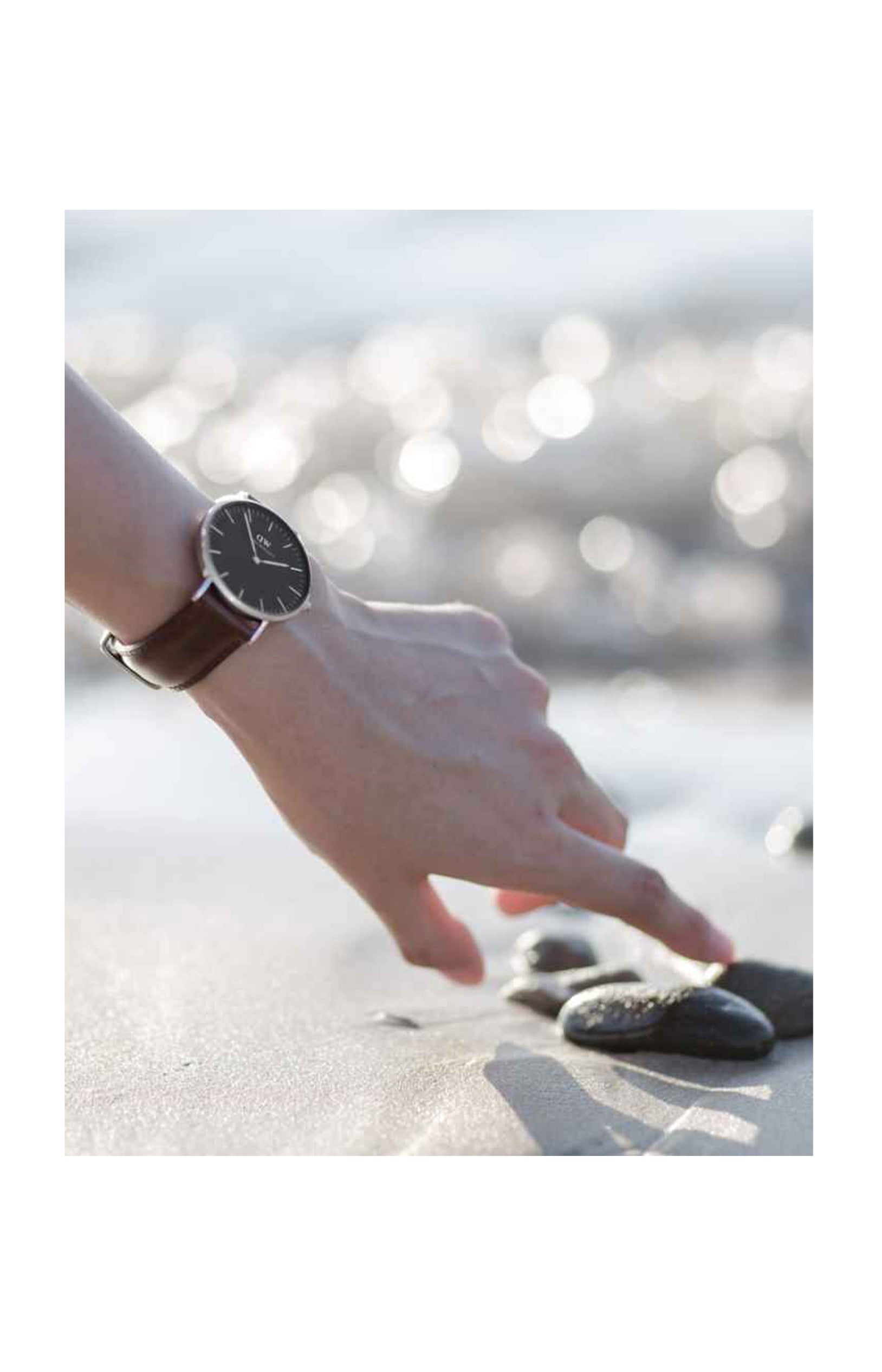 Montre - Acier inoxydable & cuir - Homme