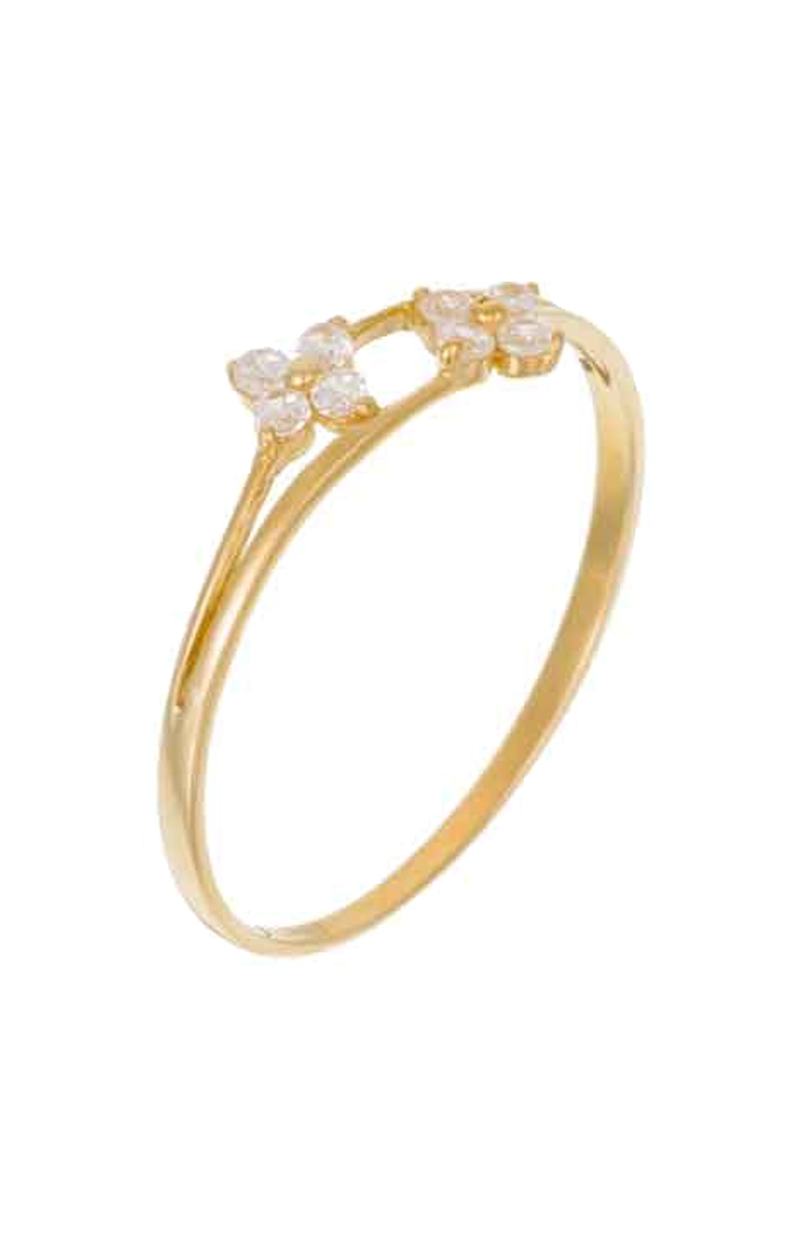Bague Rencontre florale - Or jaune 375/1000 & zirconium