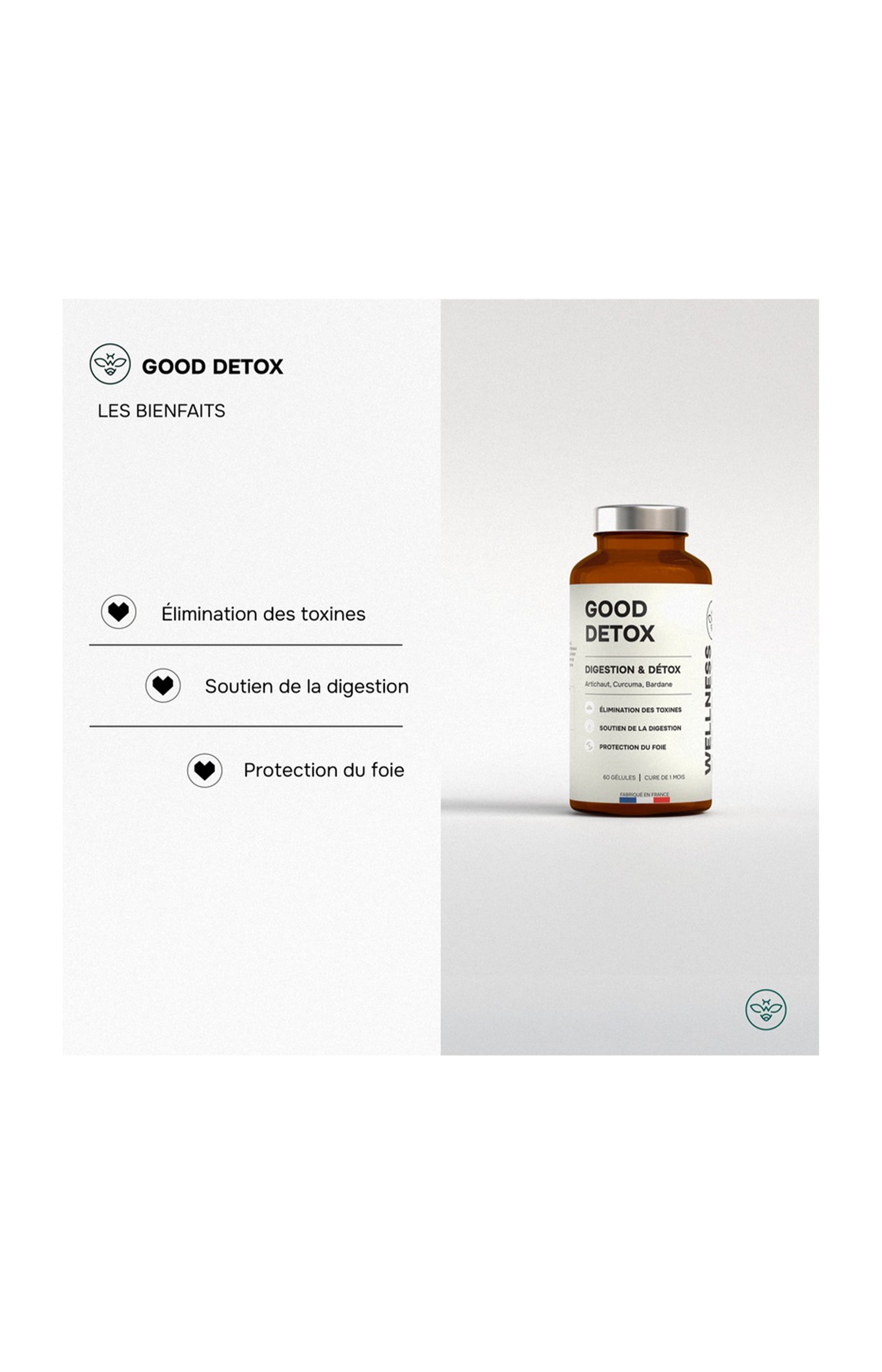 Cure digestion - Good Detox - Curcuma & artichaut - 1 mois